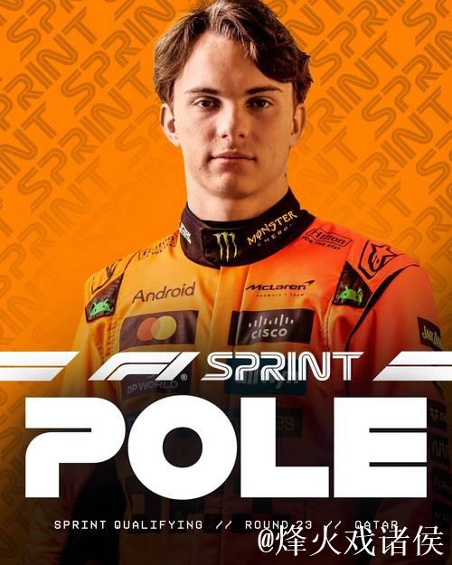 F1比利时站冲刺赛排位：皮亚斯特里摘得杆位，维斯塔潘紧随其后